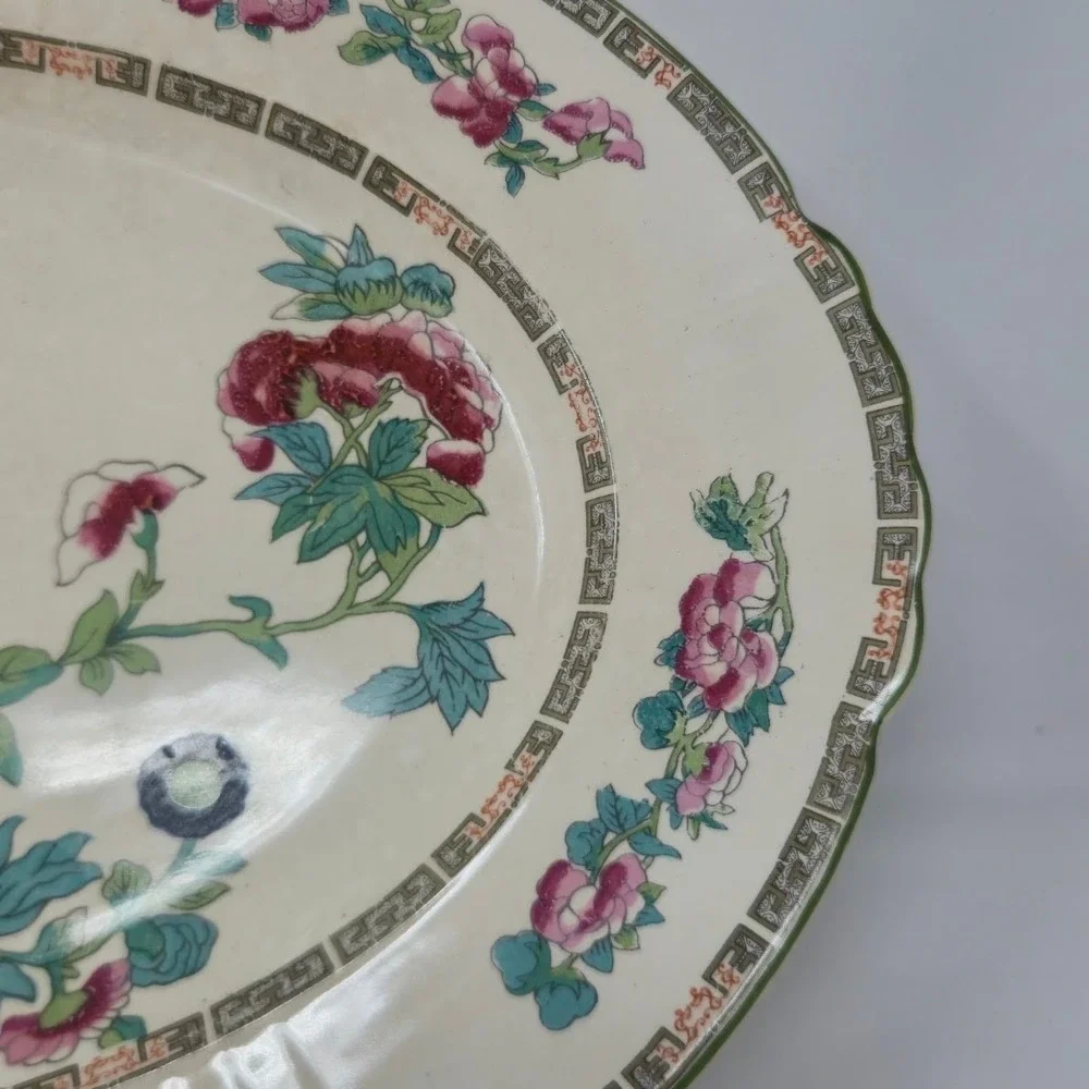 Vintage Myott Staffordshire England Floral Tree Oval Platter 14.75